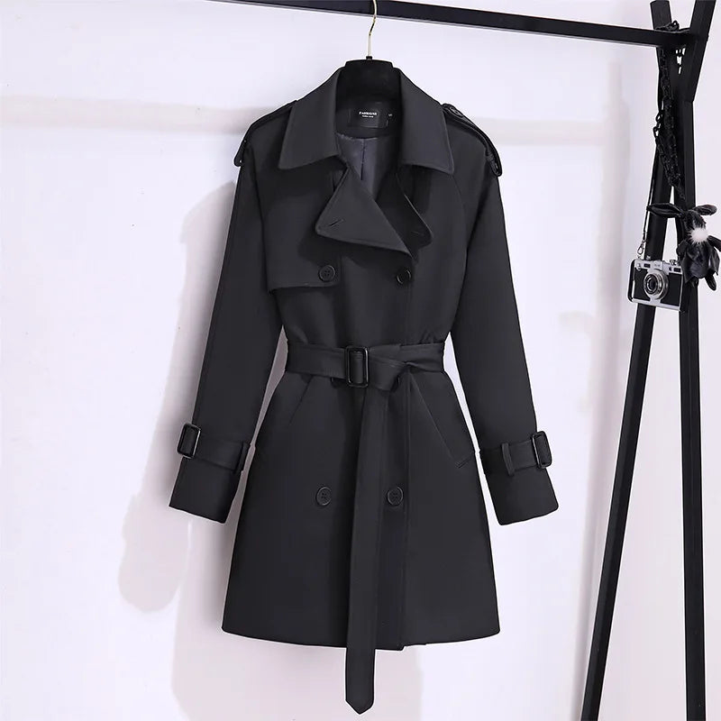 Women's Belted Double-Breasted Trench Coat