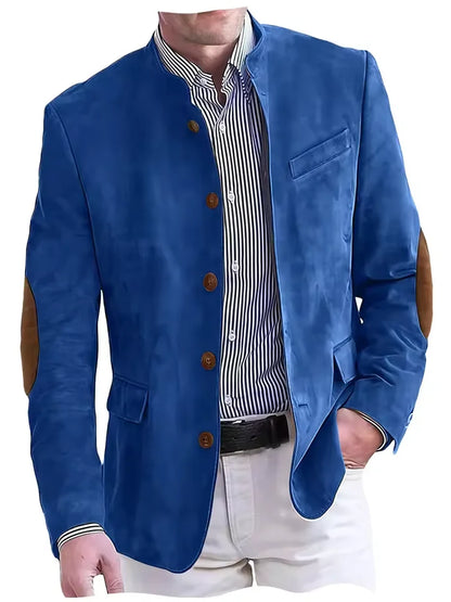 Men's Vintage Suede Blazer with Elbow Patches