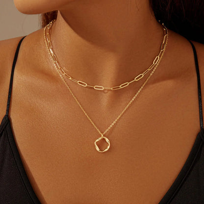 Women's Layered Gold Chain Necklace Set