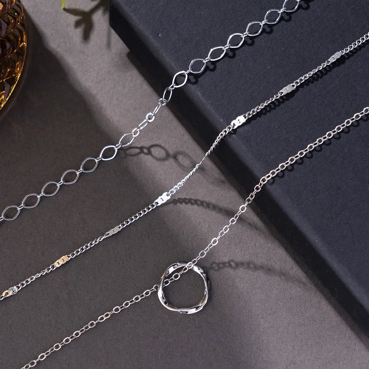 Women's Layered Gold Chain Necklace Set