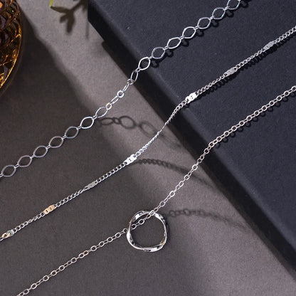 Women's Layered Gold Chain Necklace Set