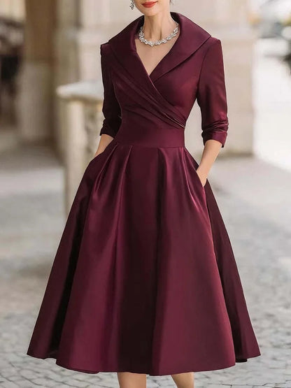 Women's Vintage Wrap Midi Dress