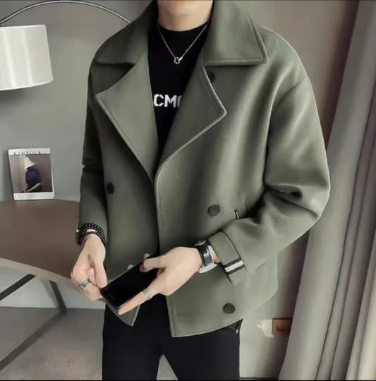 Cropped Woolen Jacket / Short Wool Overcoat