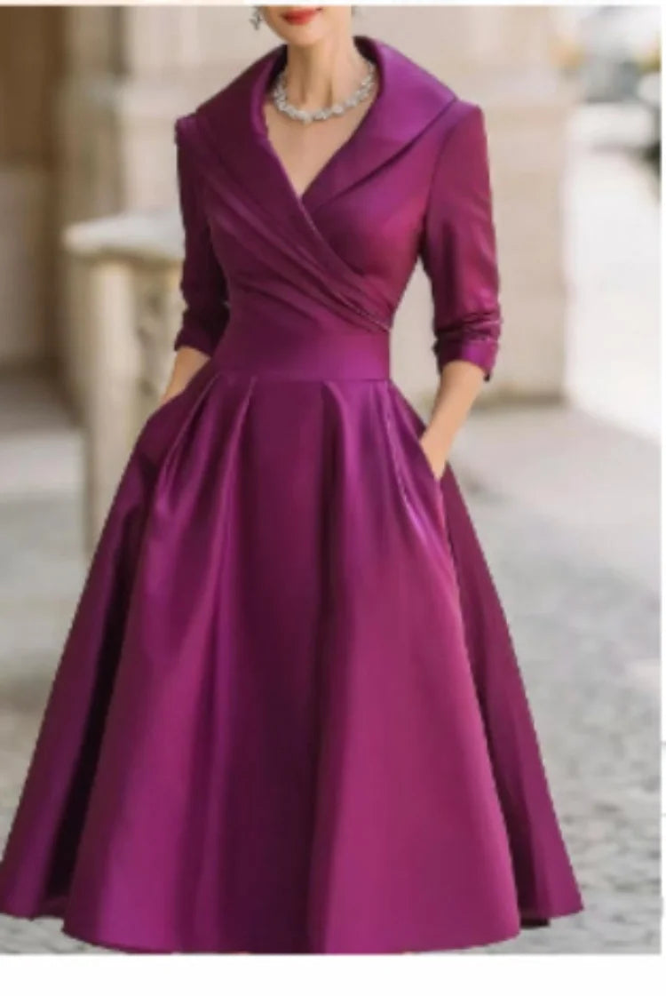 Women's Vintage Wrap Midi Dress