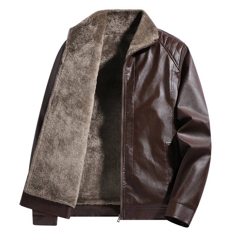 Men's Fleece-Lined Leather Jacket