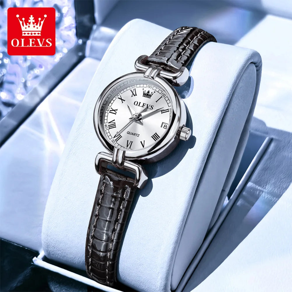 OLEVS Women's Leather Quartz Watch