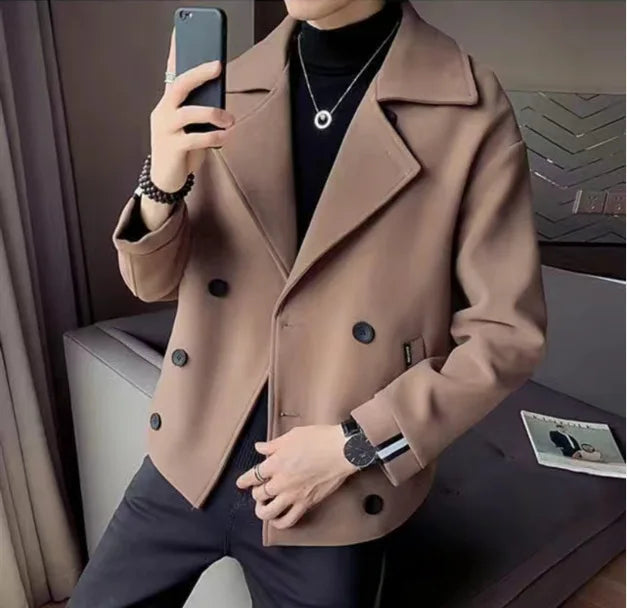 Cropped Woolen Jacket / Short Wool Overcoat