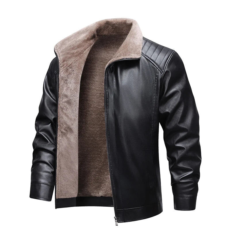 Men's Fleece-Lined Leather Jacket