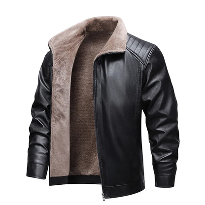 Men's Fleece-Lined Leather Jacket