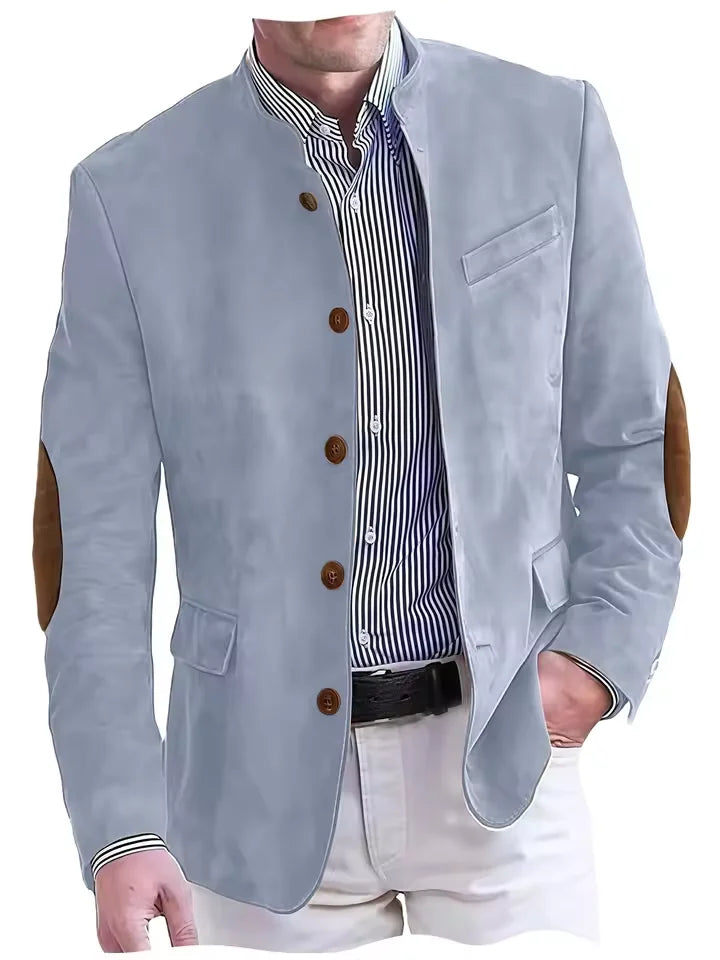 Men's Vintage Suede Blazer with Elbow Patches