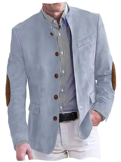 Men's Vintage Suede Blazer with Elbow Patches