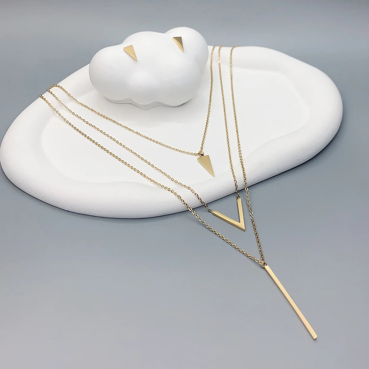 Women's V-Shaped Geometric Jewelry Set