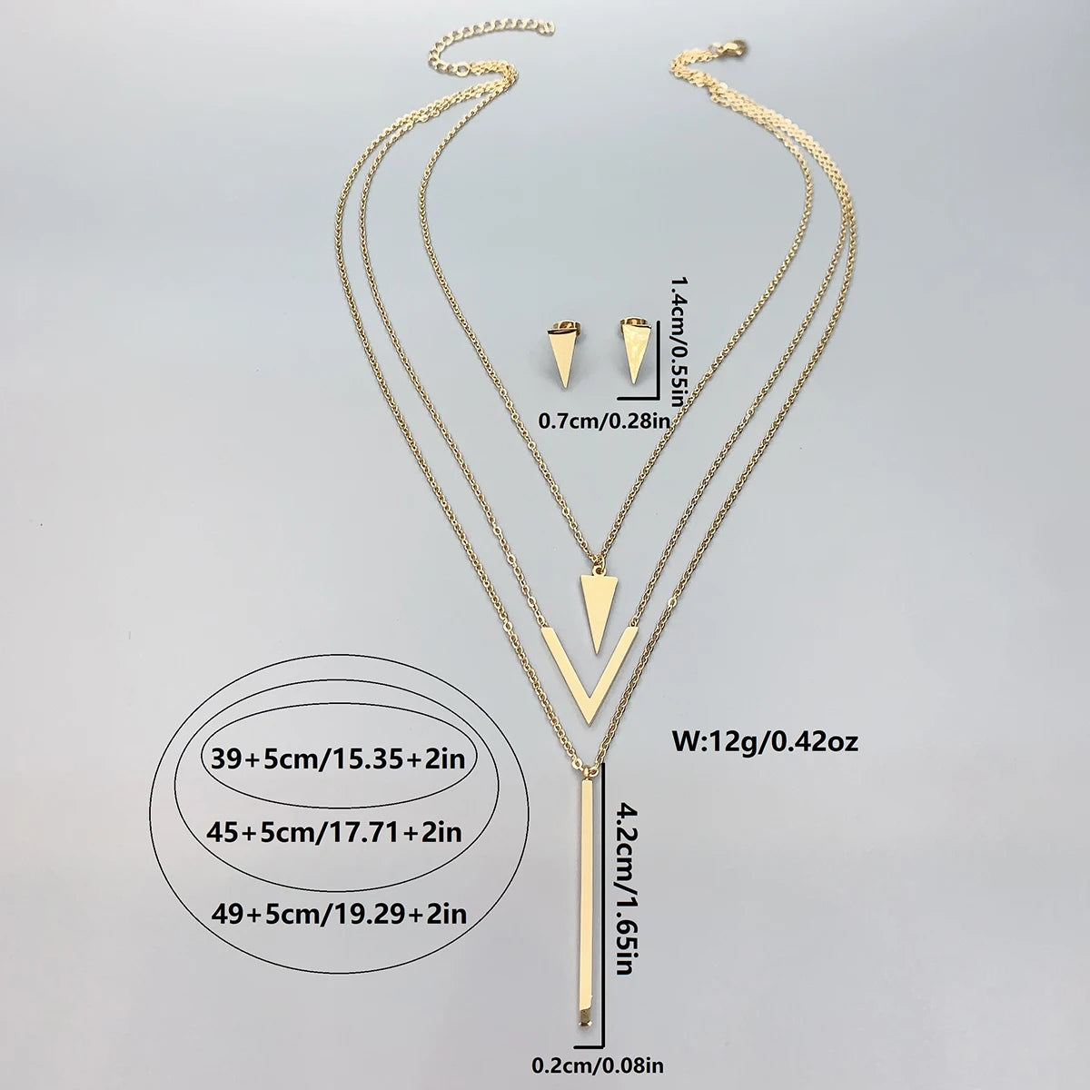 Women's V-Shaped Geometric Jewelry Set