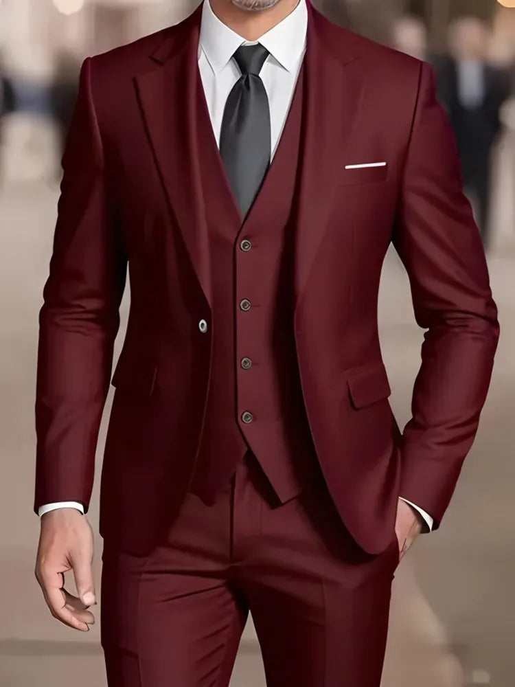 Men's Beige Formal Business Suit