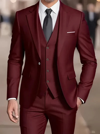 Men's Beige Formal Business Suit