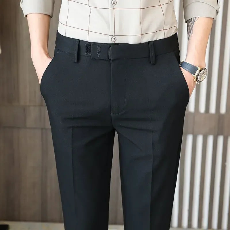 Men's Slim Fit Cropped Trousers