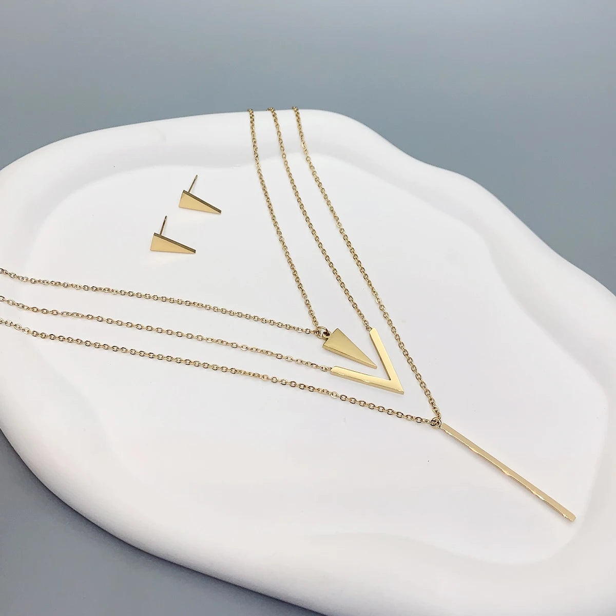 Women's V-Shaped Geometric Jewelry Set