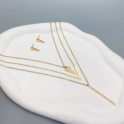 Women's V-Shaped Geometric Jewelry Set