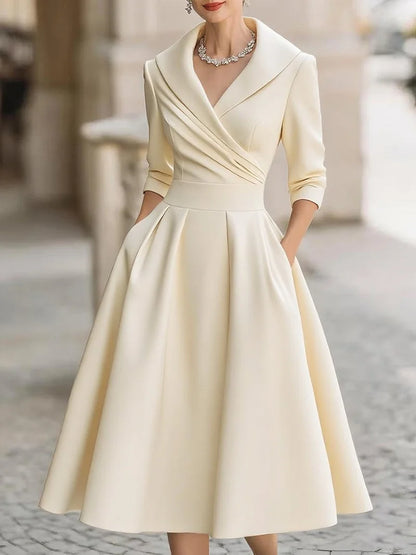 Women's Vintage Wrap Midi Dress