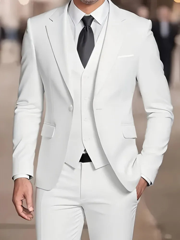 Men's Beige Formal Business Suit