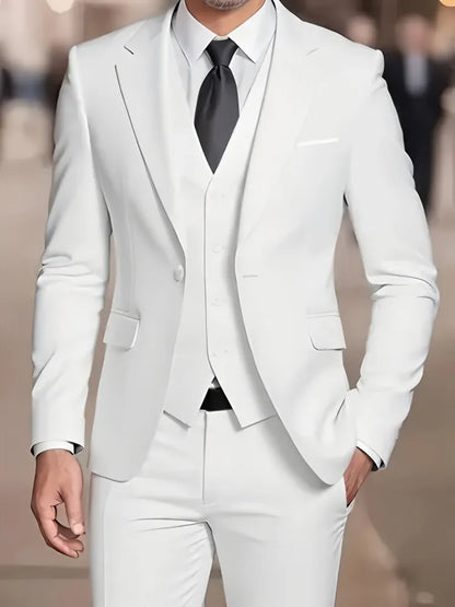 Men's Beige Formal Business Suit