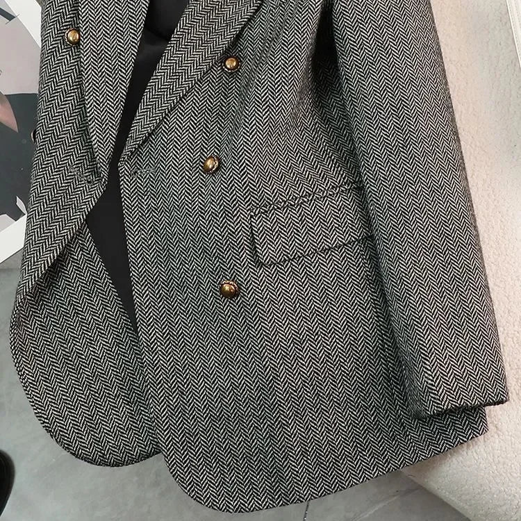 Women's Herringbone Tailored Blazer