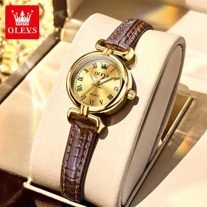 OLEVS Women's Leather Quartz Watch