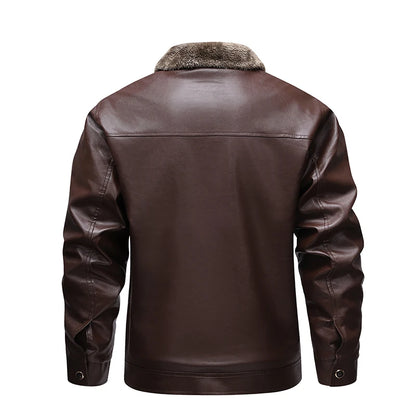 Men's Fleece-Lined Leather Jacket