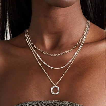 Women's Layered Gold Chain Necklace Set