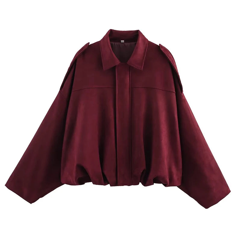 Women's Vintage Loose Bomber Jacket