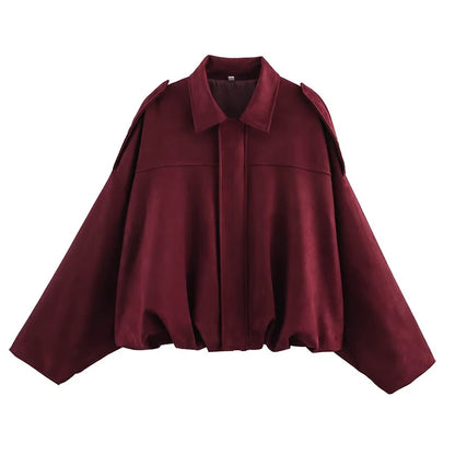 Women's Vintage Loose Bomber Jacket