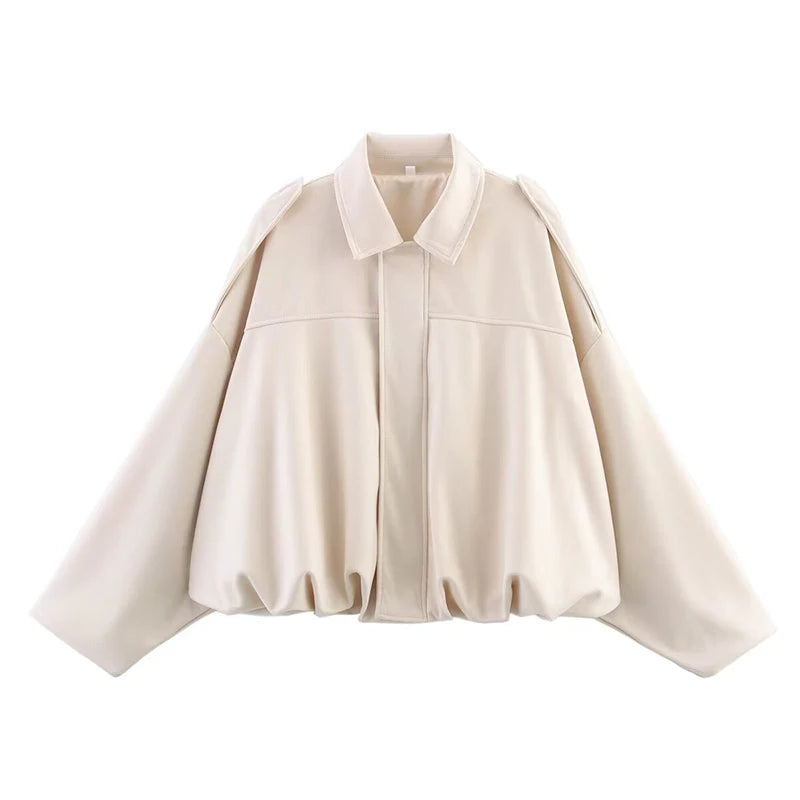 Women's Vintage Loose Bomber Jacket