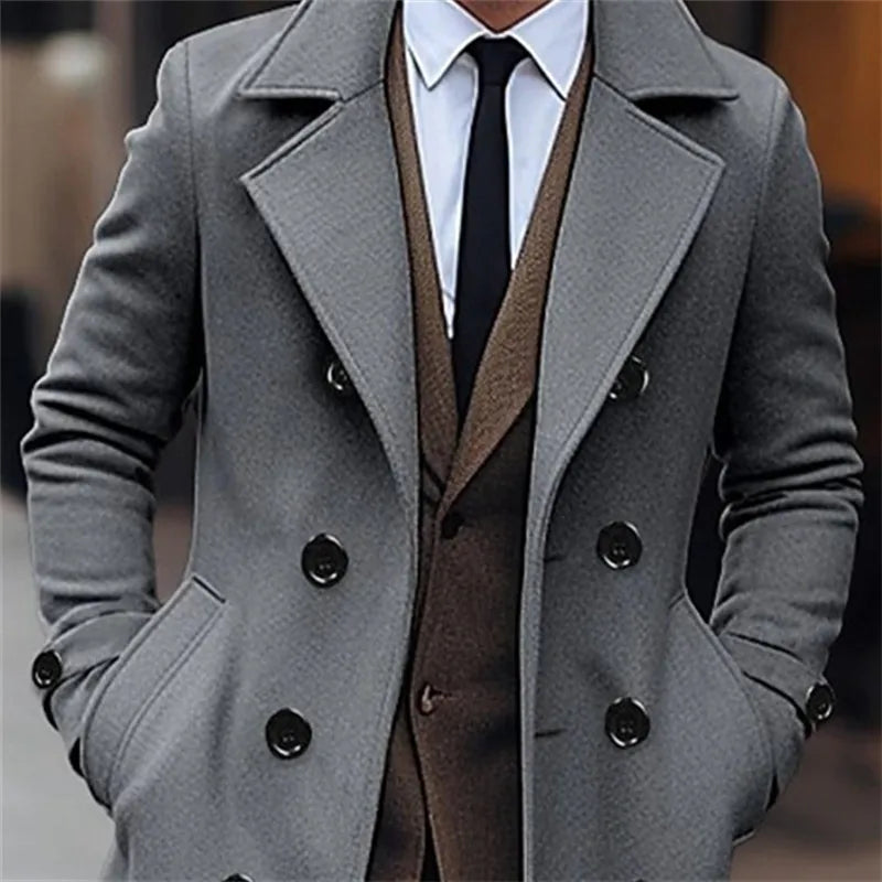 Double-Breasted Long Woolen Trench / Overcoat
