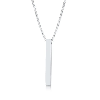 Men's 3D Vertical Bar Pendant Necklace