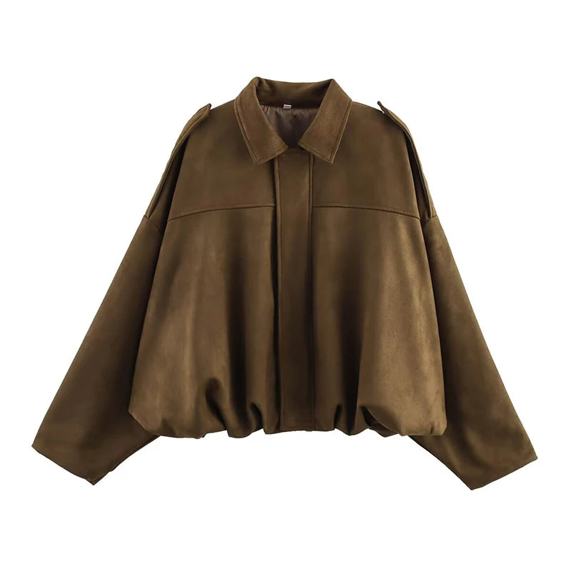 Women's Vintage Loose Bomber Jacket