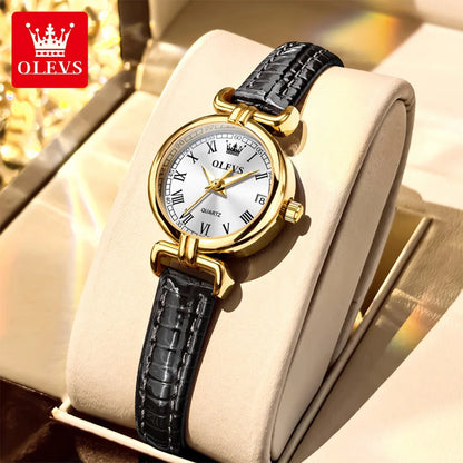 OLEVS Women's Leather Quartz Watch