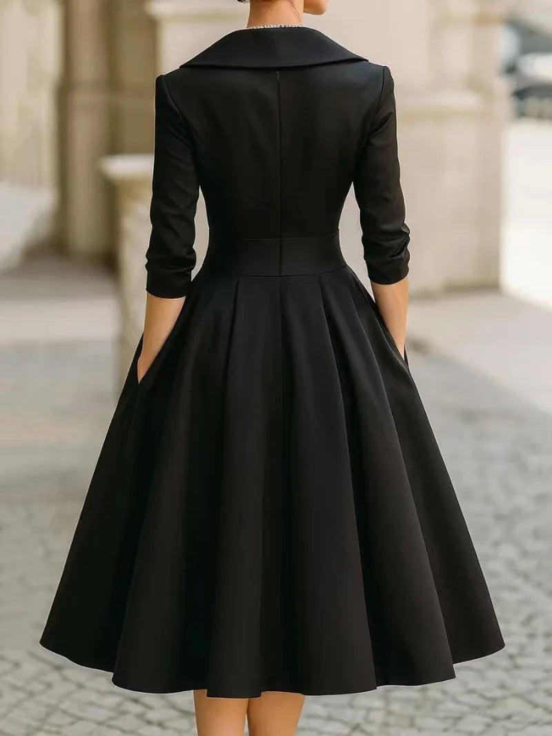 Women's Vintage Wrap Midi Dress