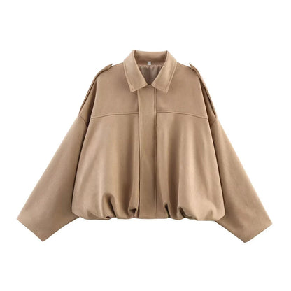 Women's Vintage Loose Bomber Jacket