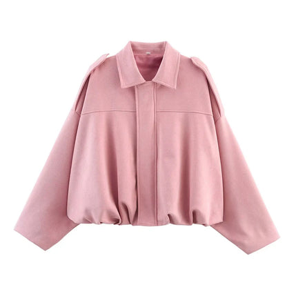 Women's Vintage Loose Bomber Jacket