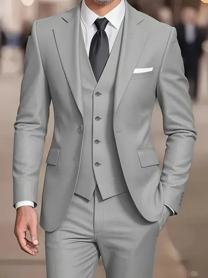 Men's Beige Formal Business Suit