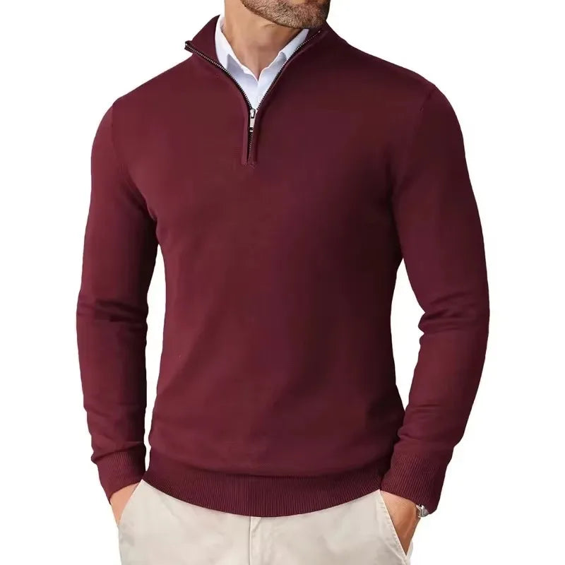 Men's Quarter-Zip Knit Sweater