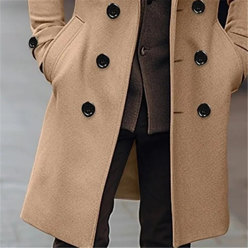 Double-Breasted Long Woolen Trench / Overcoat