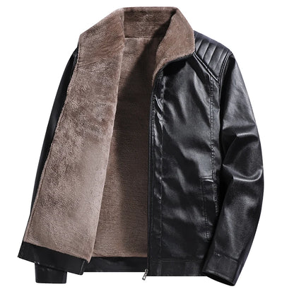 Men's Fleece-Lined Leather Jacket
