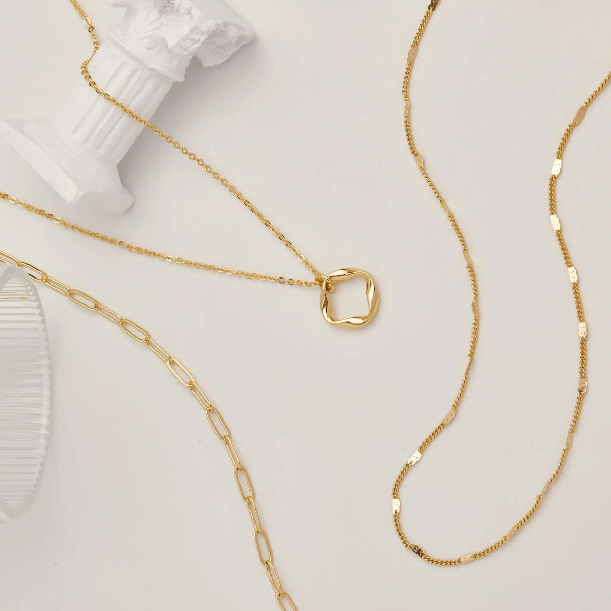 Women's Layered Gold Chain Necklace Set