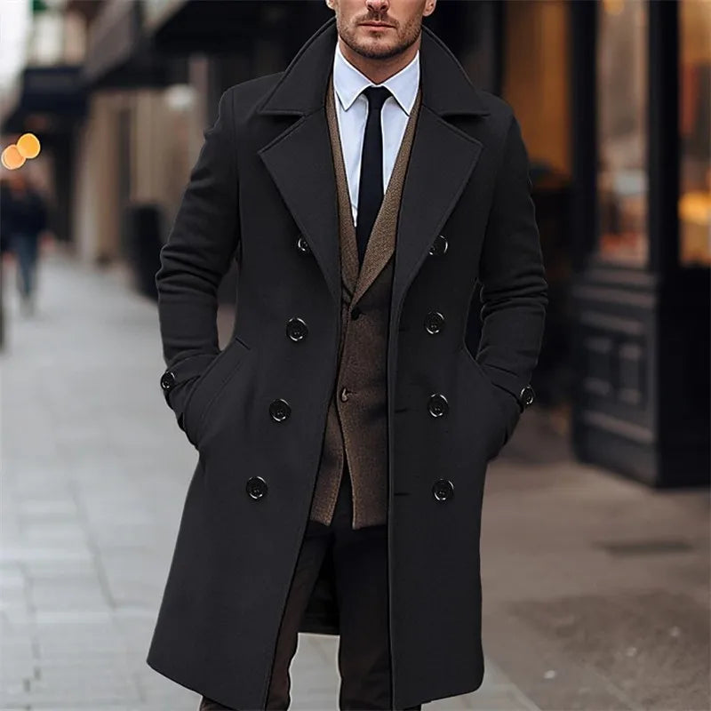 Double-Breasted Long Woolen Trench / Overcoat