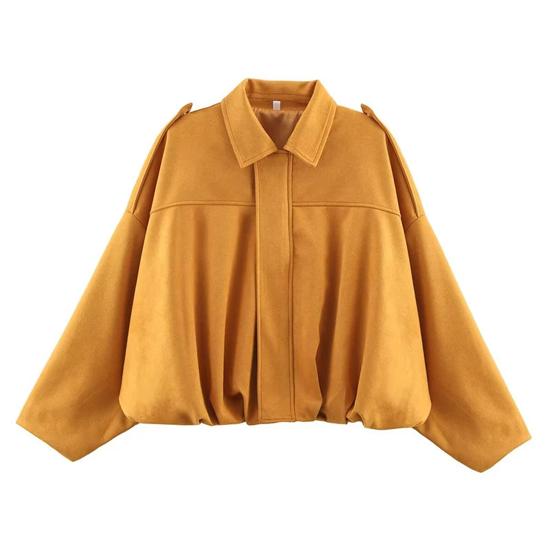 Women's Vintage Loose Bomber Jacket