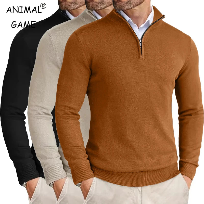 Men's Quarter-Zip Knit Sweater