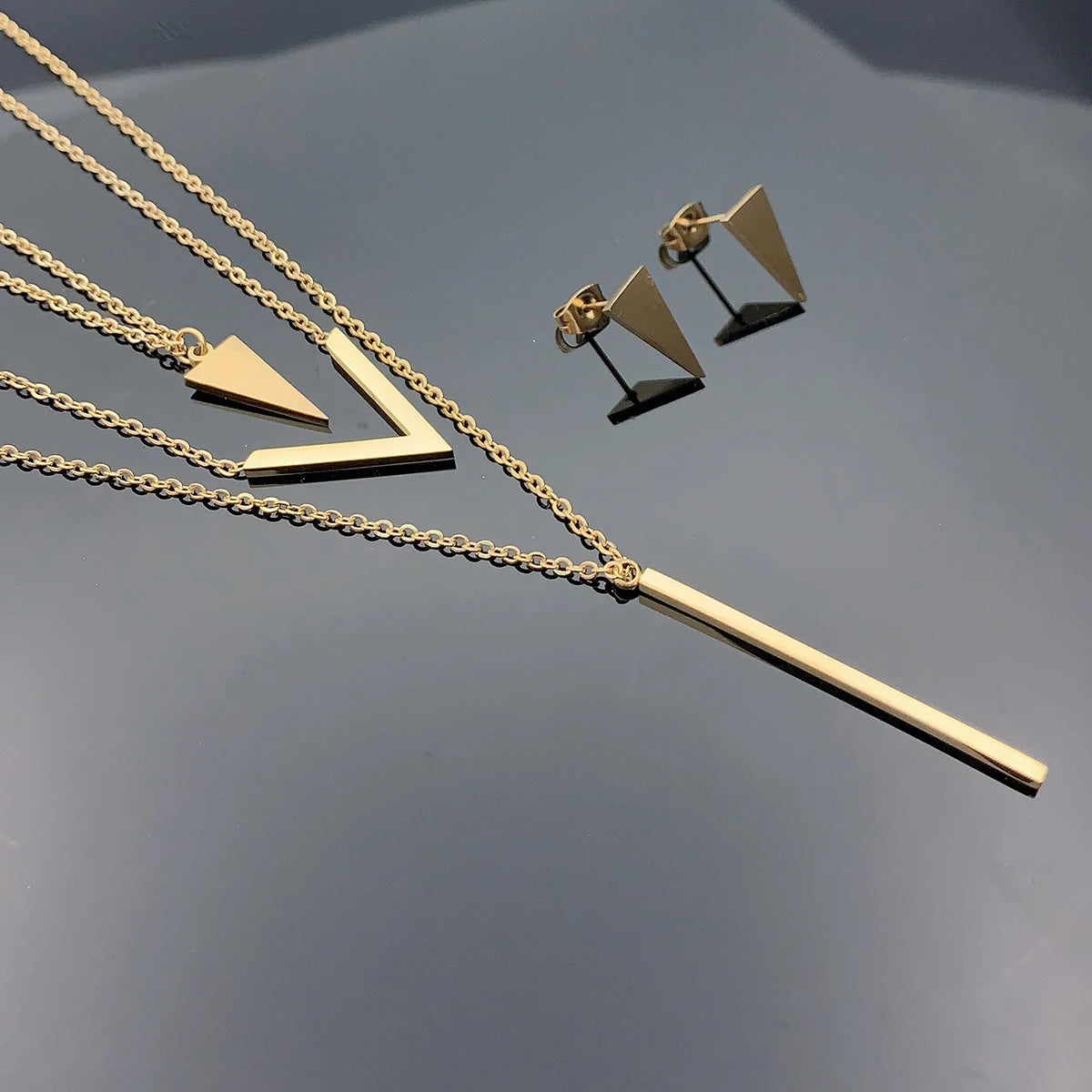 Women's V-Shaped Geometric Jewelry Set