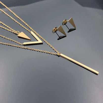 Women's V-Shaped Geometric Jewelry Set