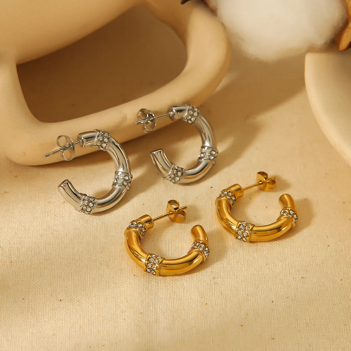 Minimalist Stainless Steel Huggie Hoop Earrings